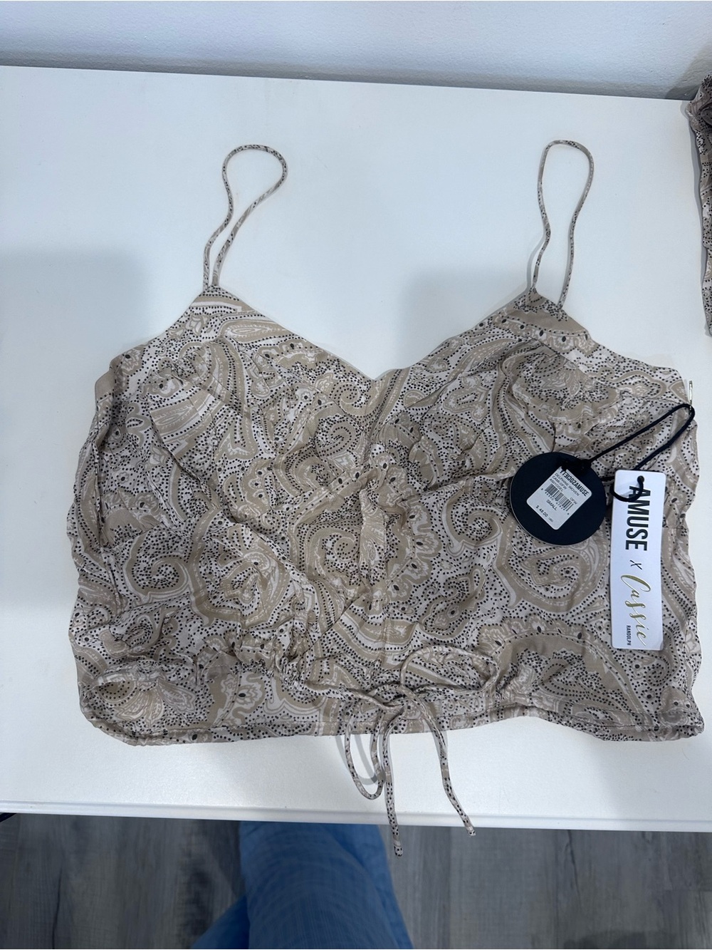 Pant Set - Amuse Society Beige Paisley Wrap-Front Cami and Pants  Matching Set